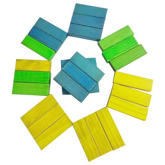 Synco Wooden Blocks, Colorful Wooden Tumbling Tower, Stacking and Balancing Block Toys - Multicolor (56 Pcs)