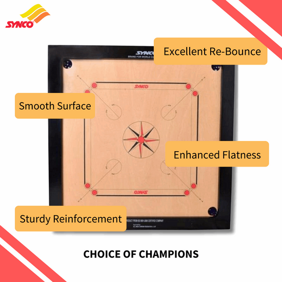 Synco Sellora 4mm Full Size Carrom Board
