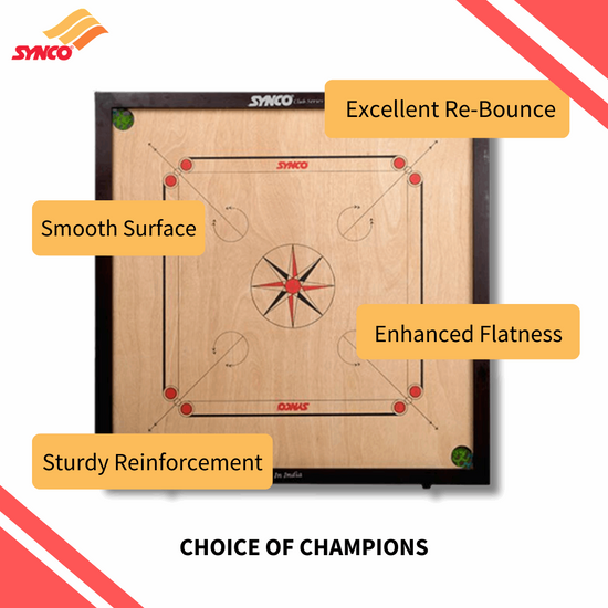 Synco Club Series Teens Full size Carrom Board