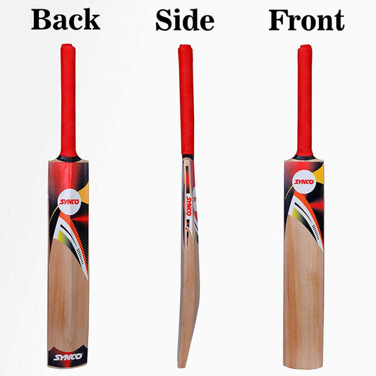SYNCO Kashmir Willow Cricket Bat Short Handle Men's| Size- Full