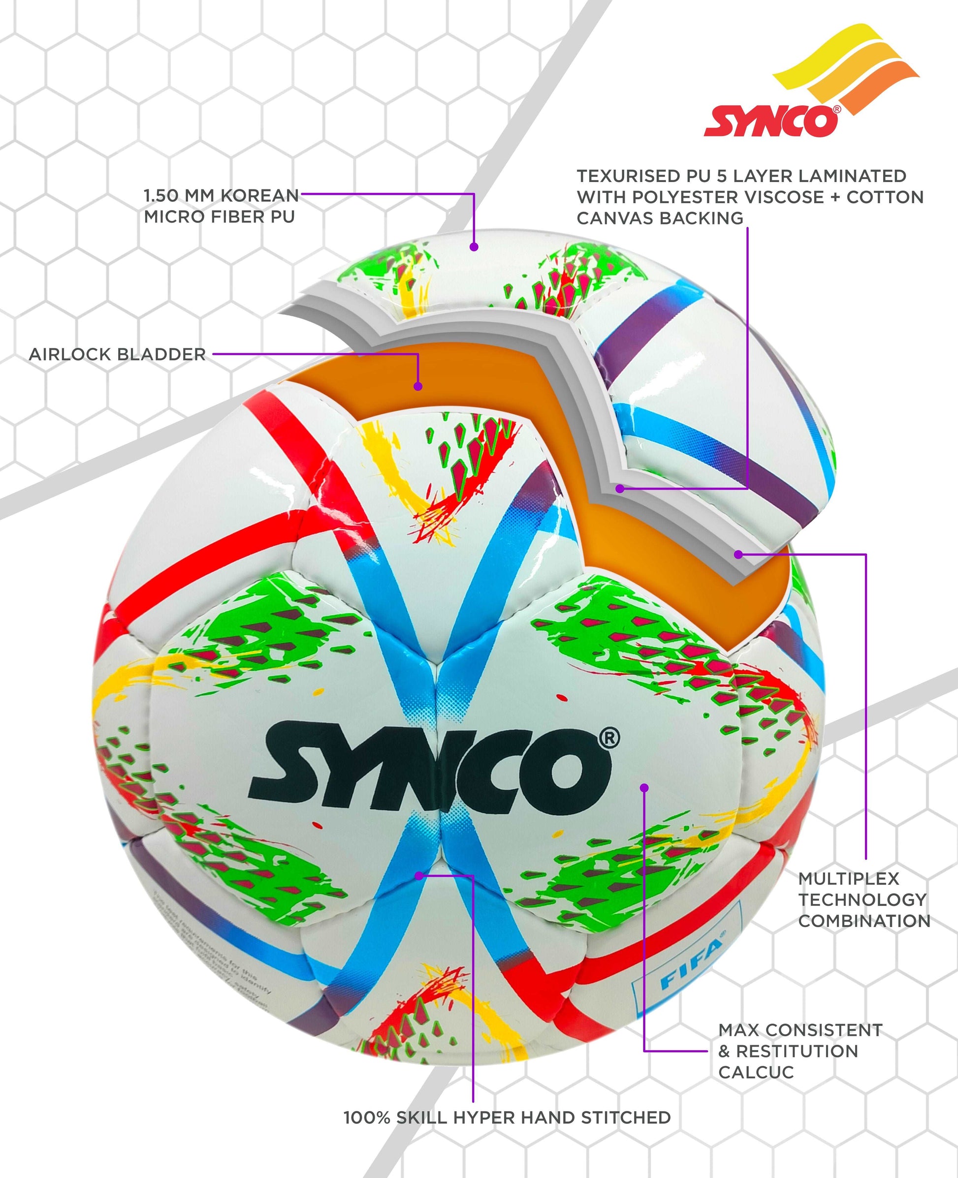 Synco FIFA Approved TPU Football Size-5