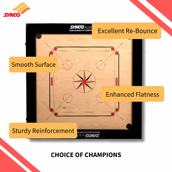 Synco Platinum Plus Full size Carrom Board 20mm