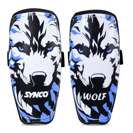 Synco Wolf Shin Guard | Professional Shin Guard with Double Velcro Adjustable Strap | Medium Size