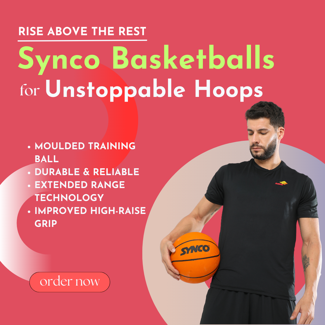 Synco Basketballs: Designed for precision and performance, our basketballs offer superior grip and durability for optimal gameplay.
