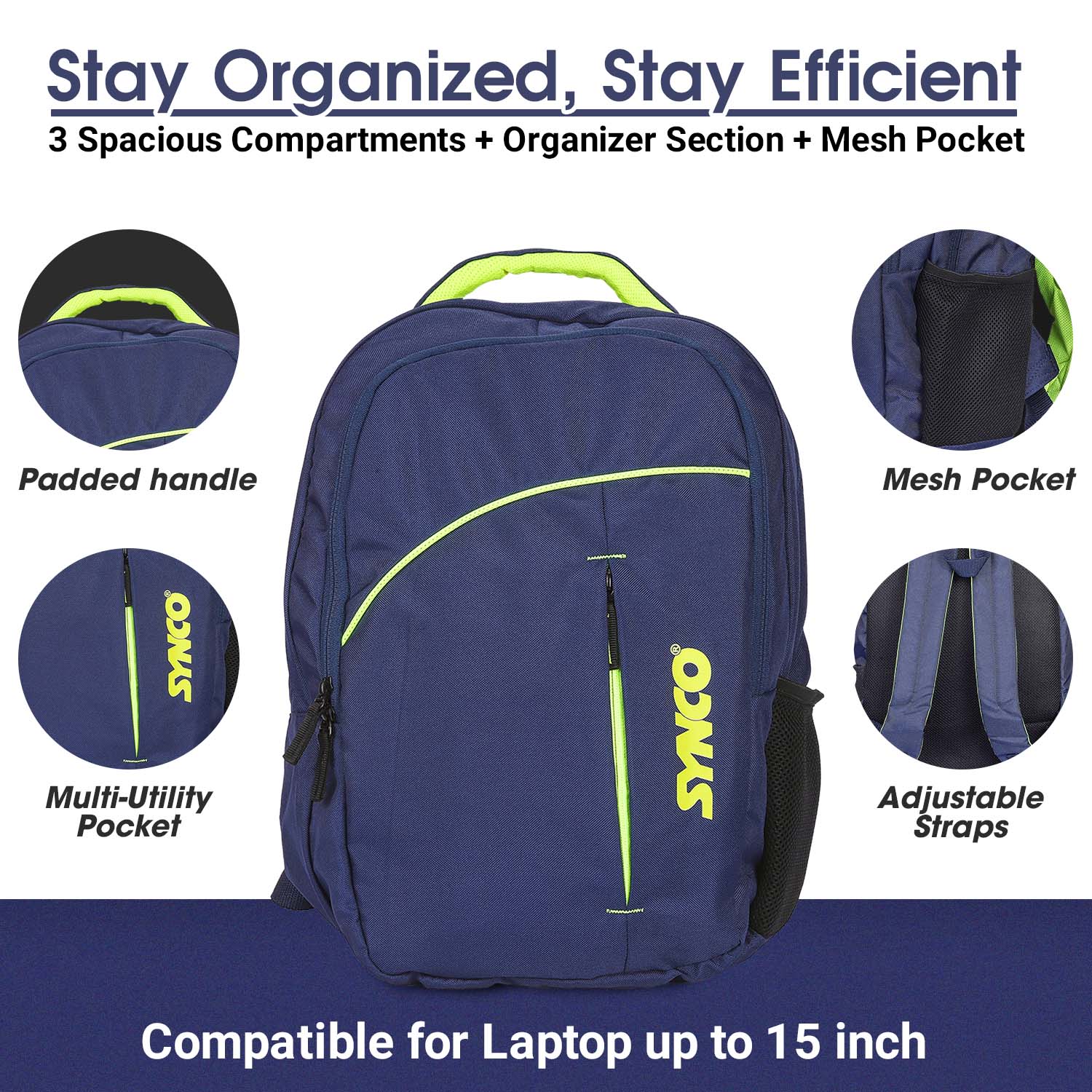 Synco Amigo Backpack Casual backpack (M) Blue benifits