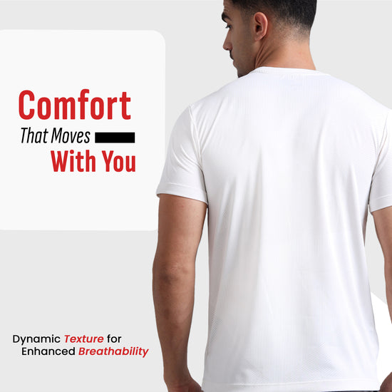 Synco Arctic Plus Sports Tshirt for Men white colour back