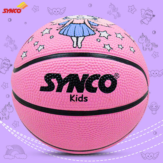 Synco angel pink Kids Rubber Basketball front