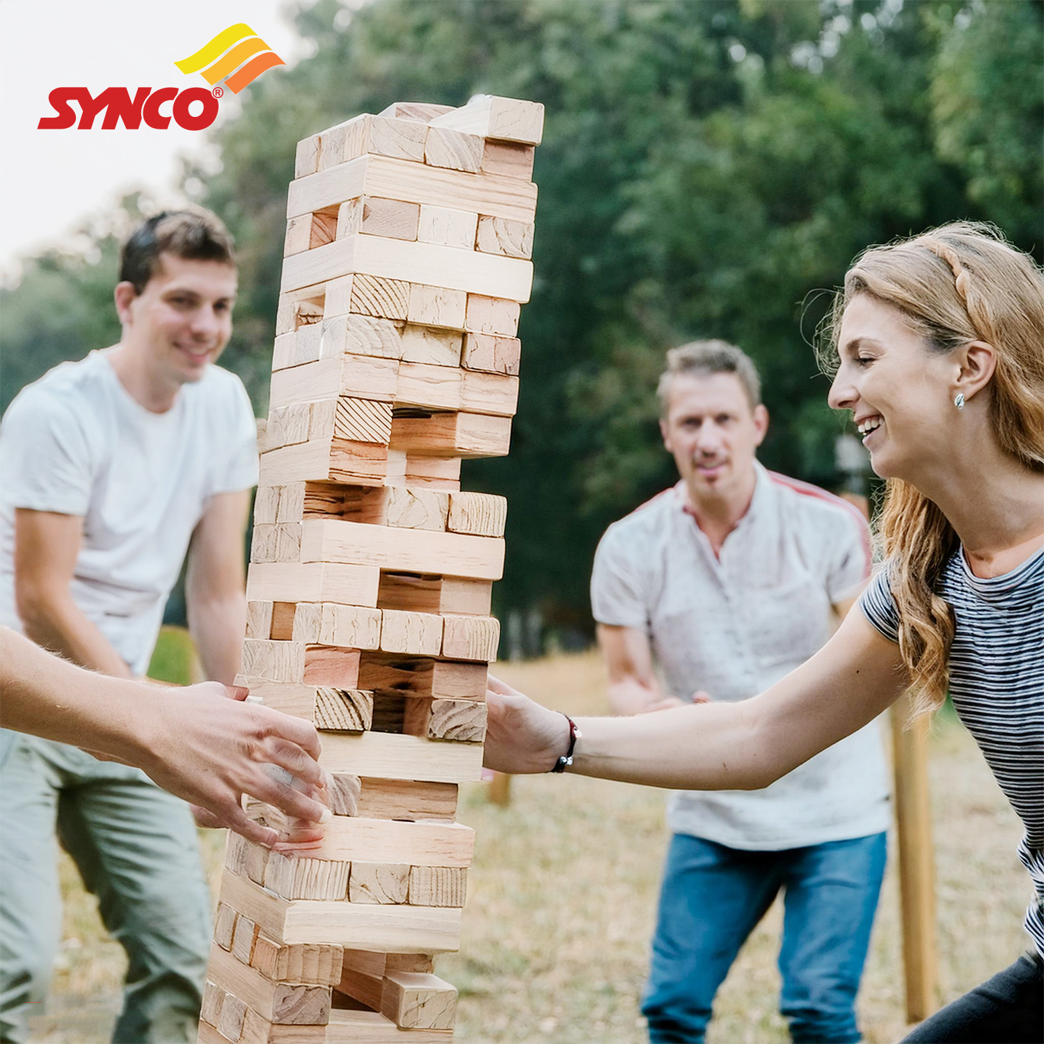 Synco Blocks Stacking Game  Tumbling Tower Best Wooden Puzzle Game for Children & Adults Block Set