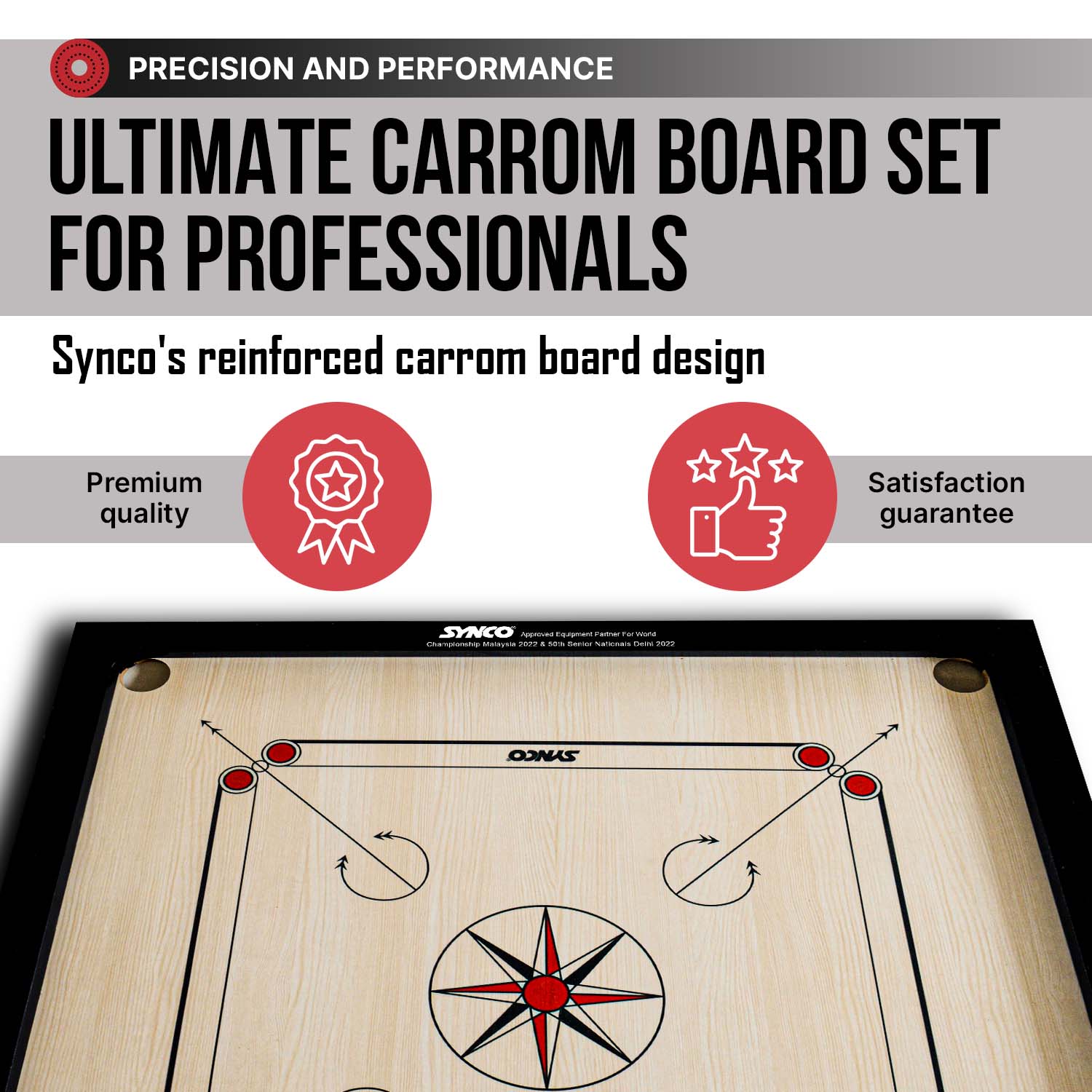 Synco polished Wooden Carromboard