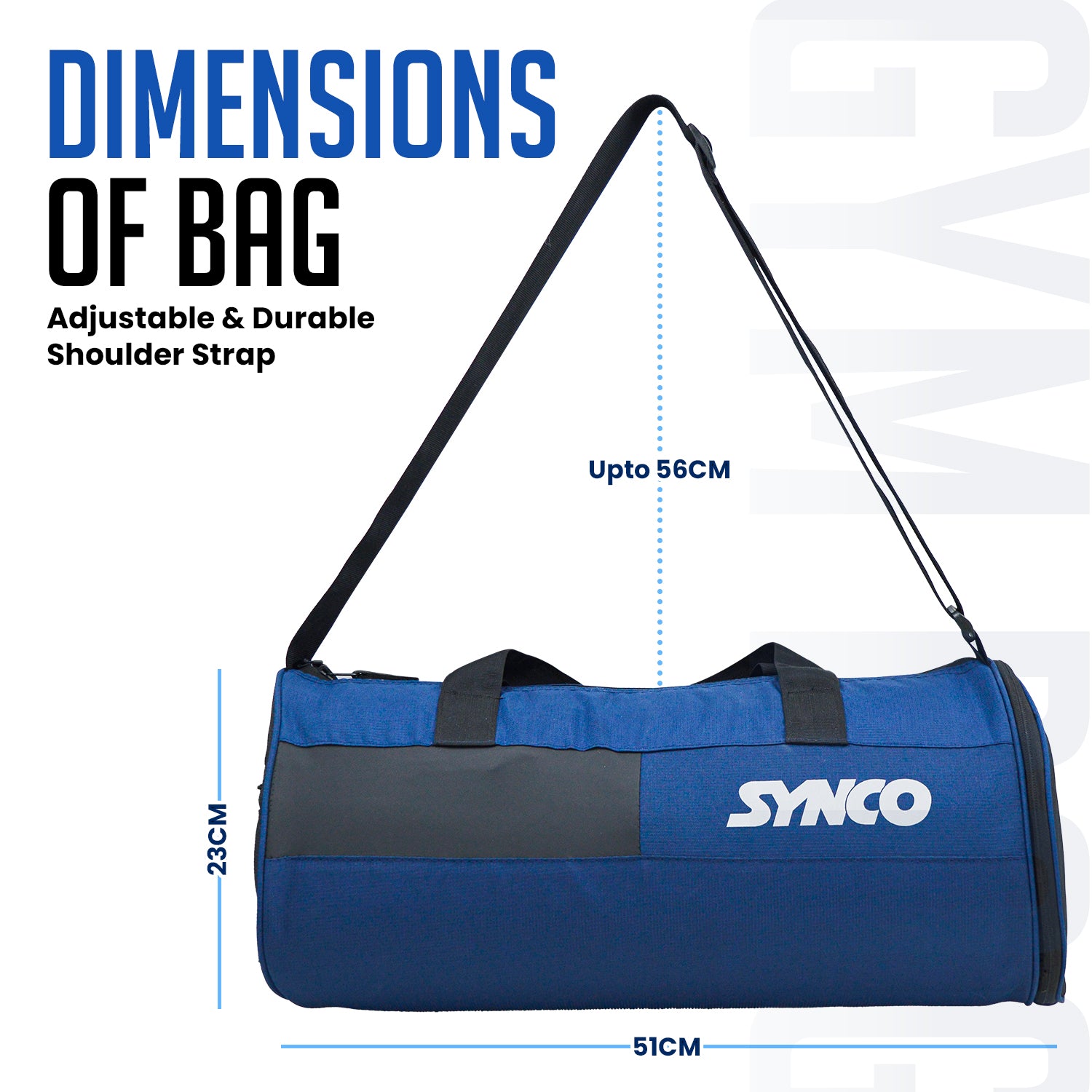 Synco Casual bag Blue size dimensions