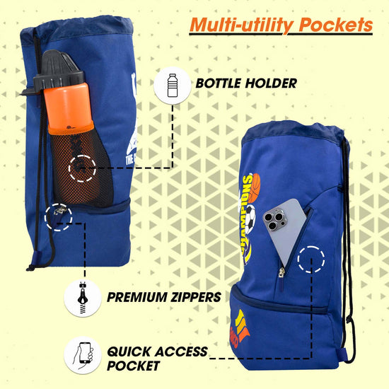 Synco Champion Ball carrying Sports Bag benifits Blue