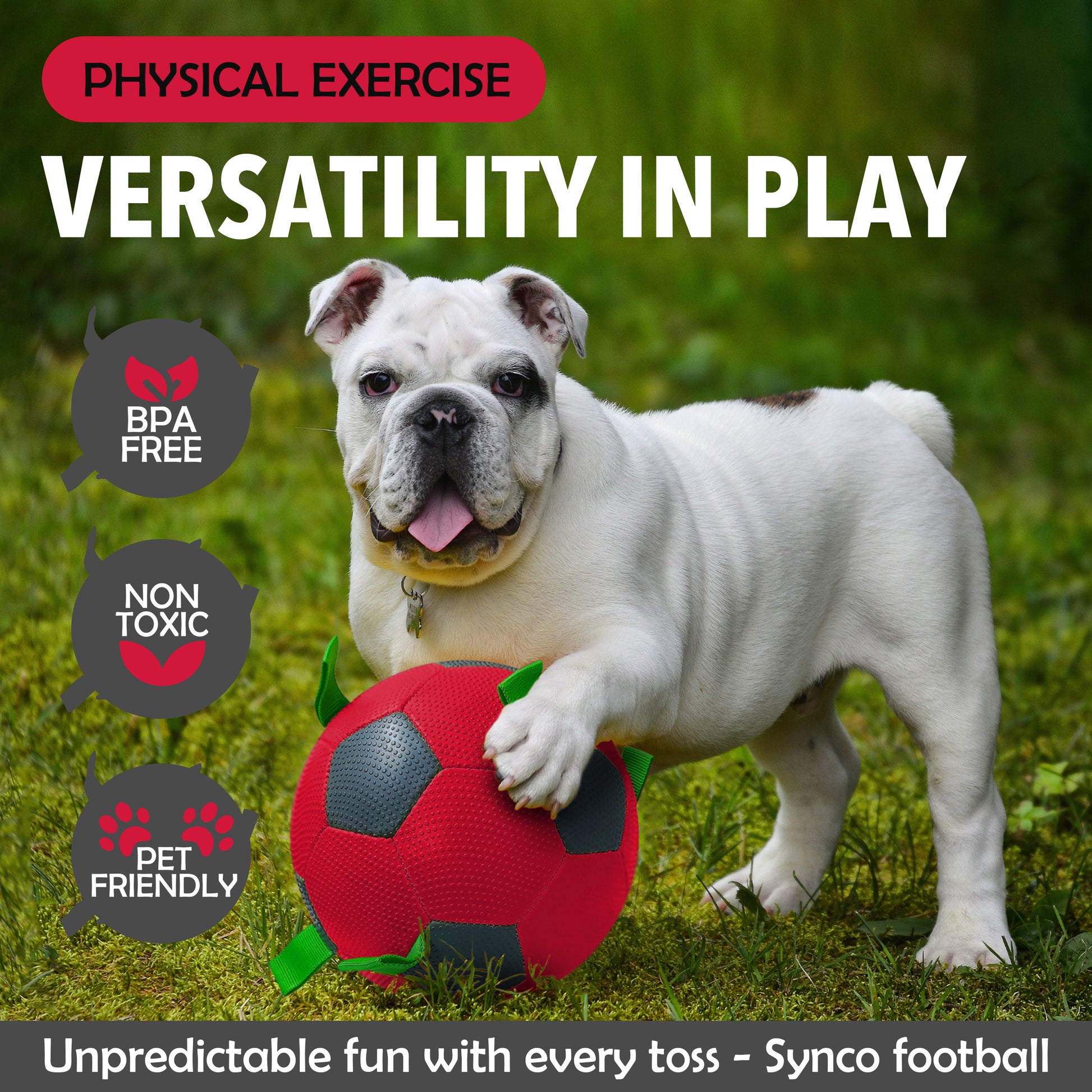 Synco Dog Toy Football Red colour