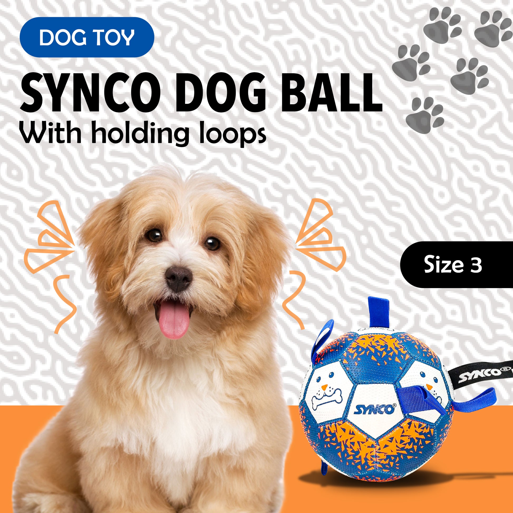 Synco Dog Toy Footballs blue size 3