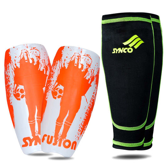 Synco Fusion Shin Guard with Sleeve Combo front