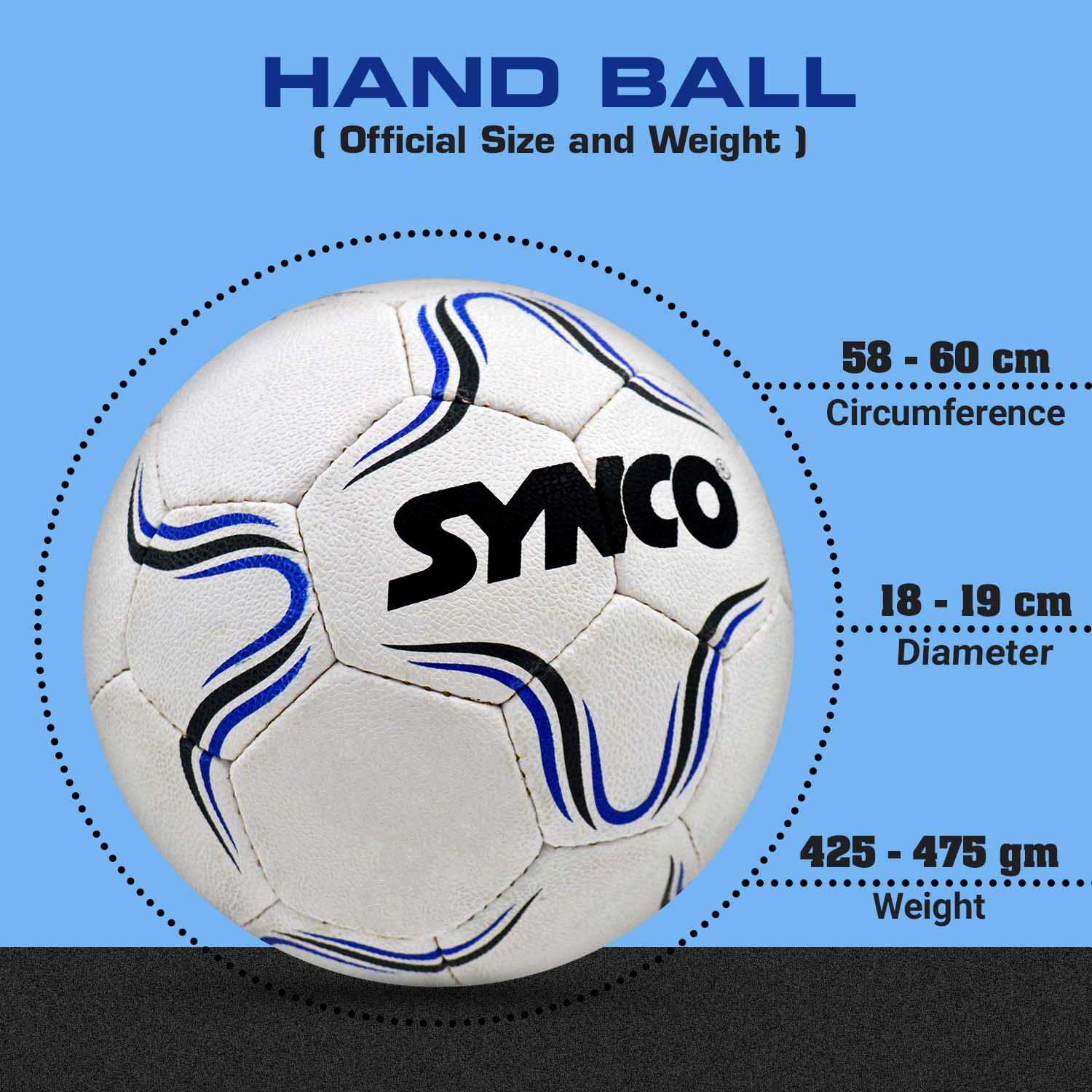 Synco Hawk Handball size ratio