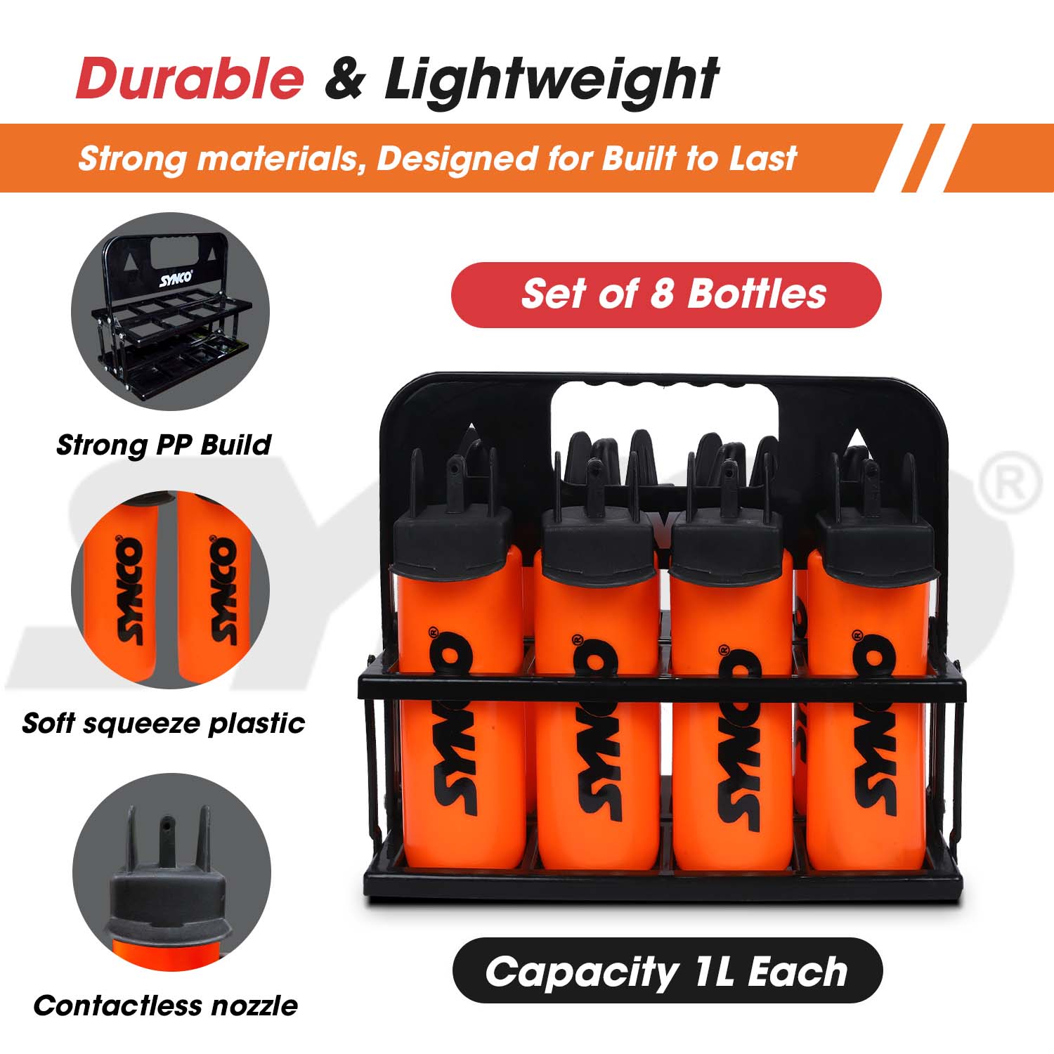 Synco Hygienic Water Bottle carrier set durable