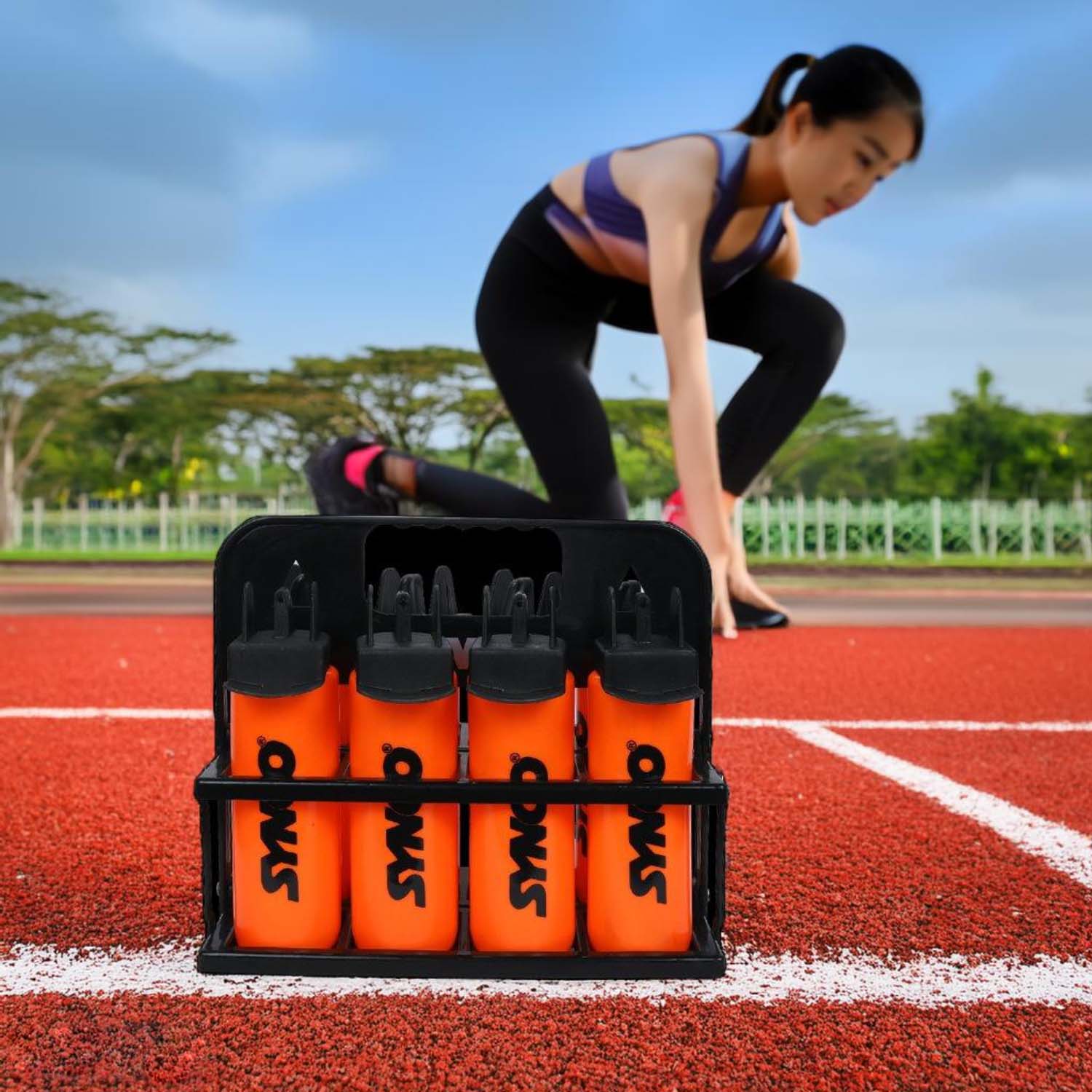 Synco Hygienic Water Bottle carrier set orange black