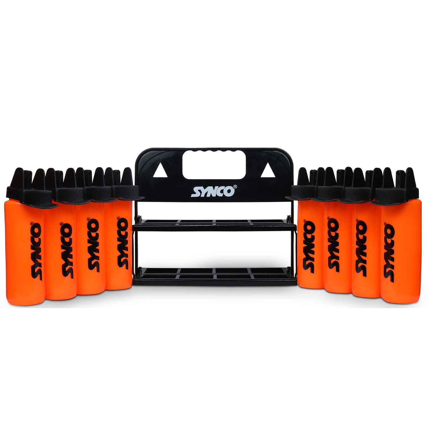 Synco Hygienic orange black Water Bottle carrier set front