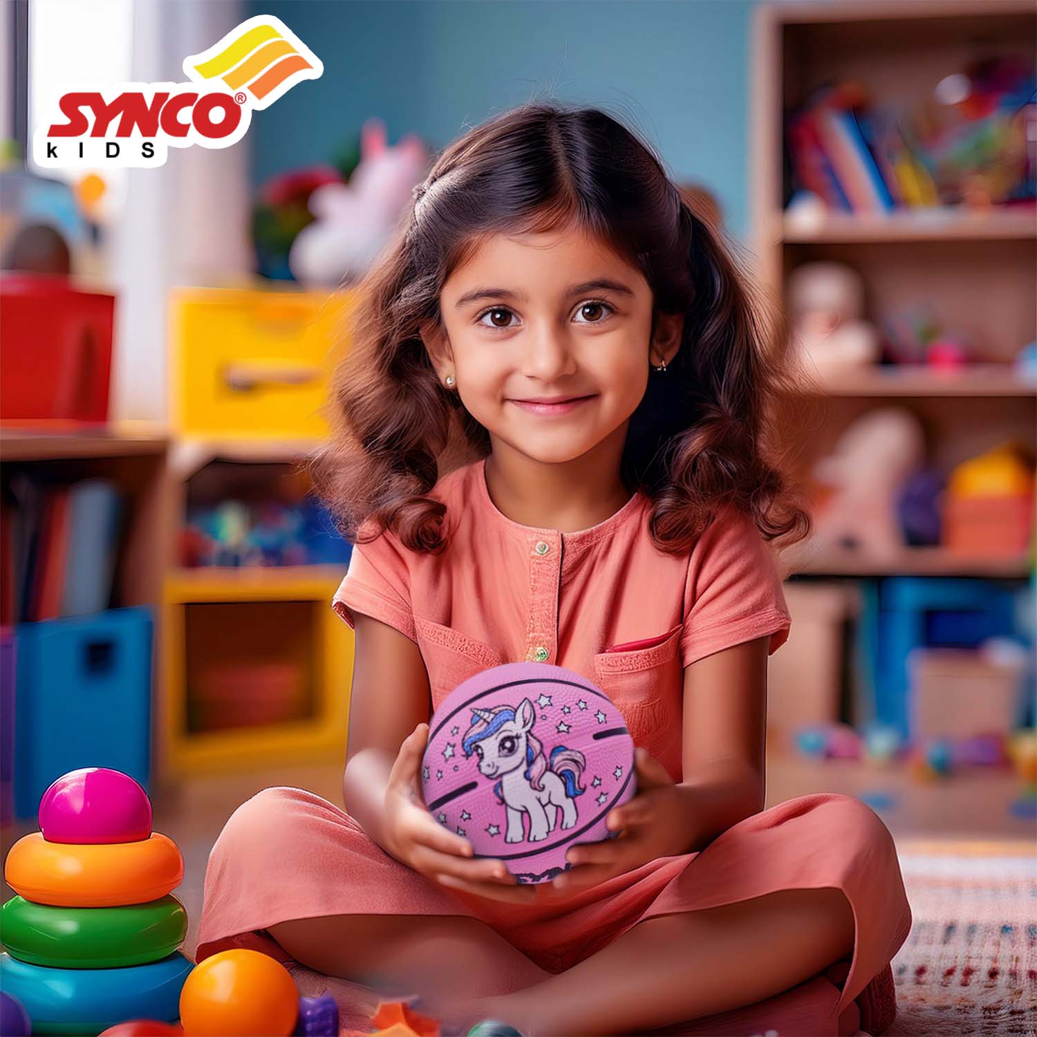 Synco Little Champ Kids Rubber Basketball pink