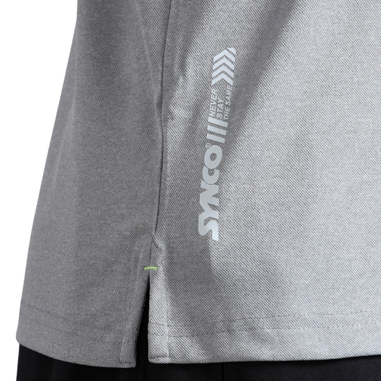 Synco Zen Polo Tshirt for Men in grey color side bottom