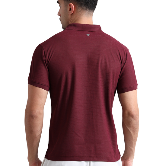 Synco Zen Polo Tshirt for Men(Maroon) back