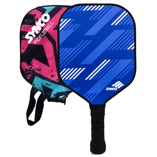 Synco PickleBall Paddle slash Blue Set with cover front