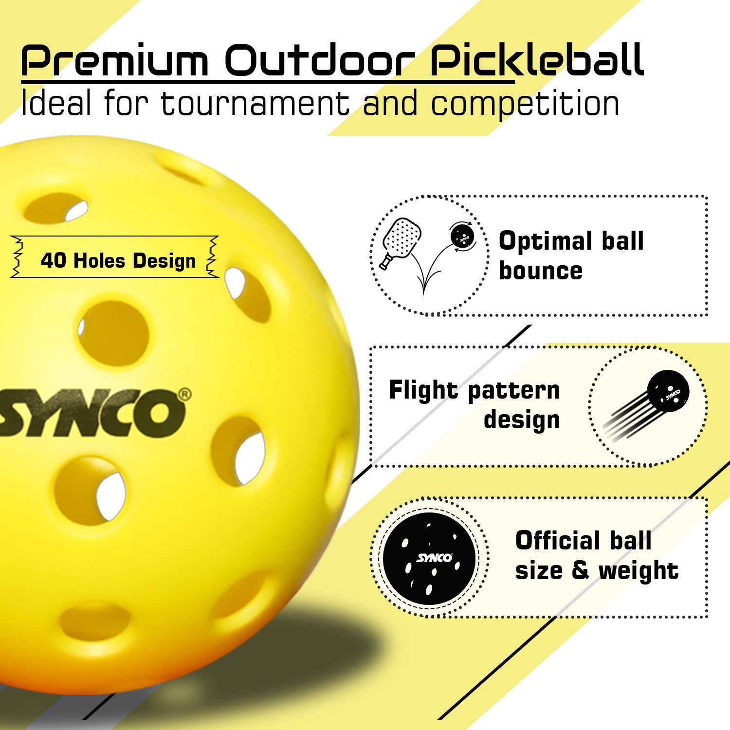 Synco Pickleball Ball S26 features