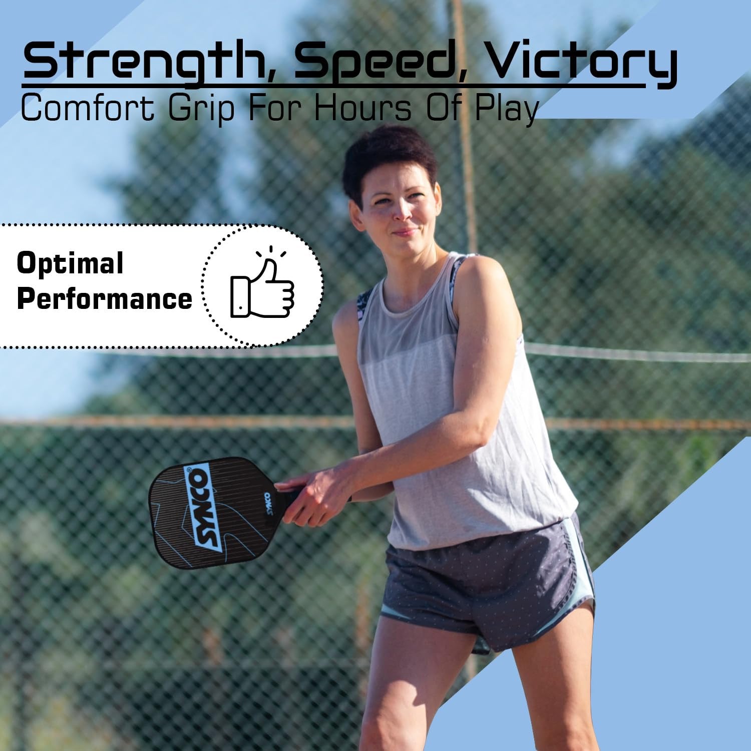 Synco Pickleball Paddle Set Carbonium Blue  optimal performance