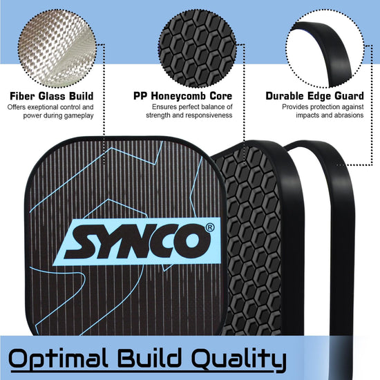 Synco Pickleball Paddle Set Carbonium Blue  optimal build quality