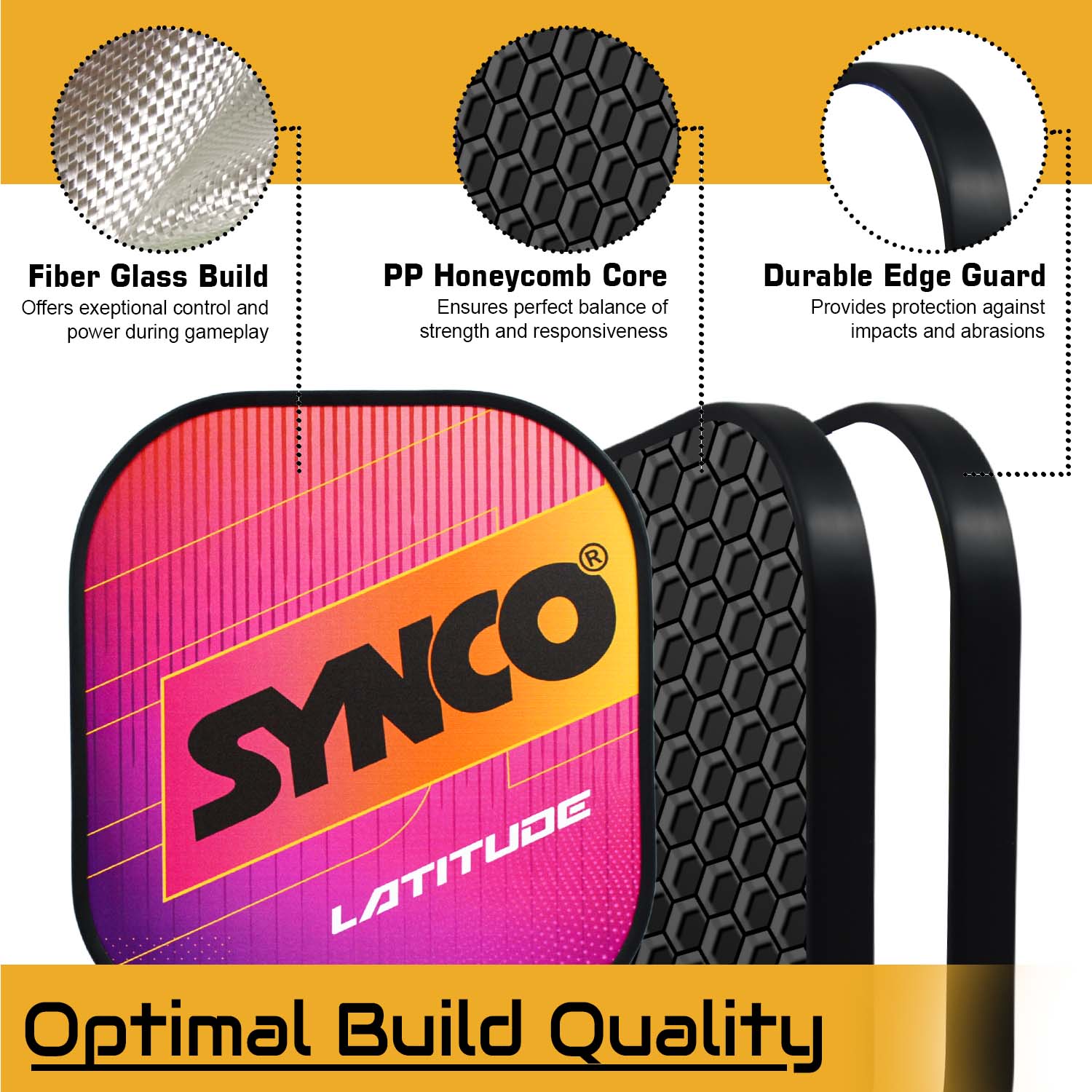 Synco Pickleball Paddle Set Latitude Pink optimal build quality