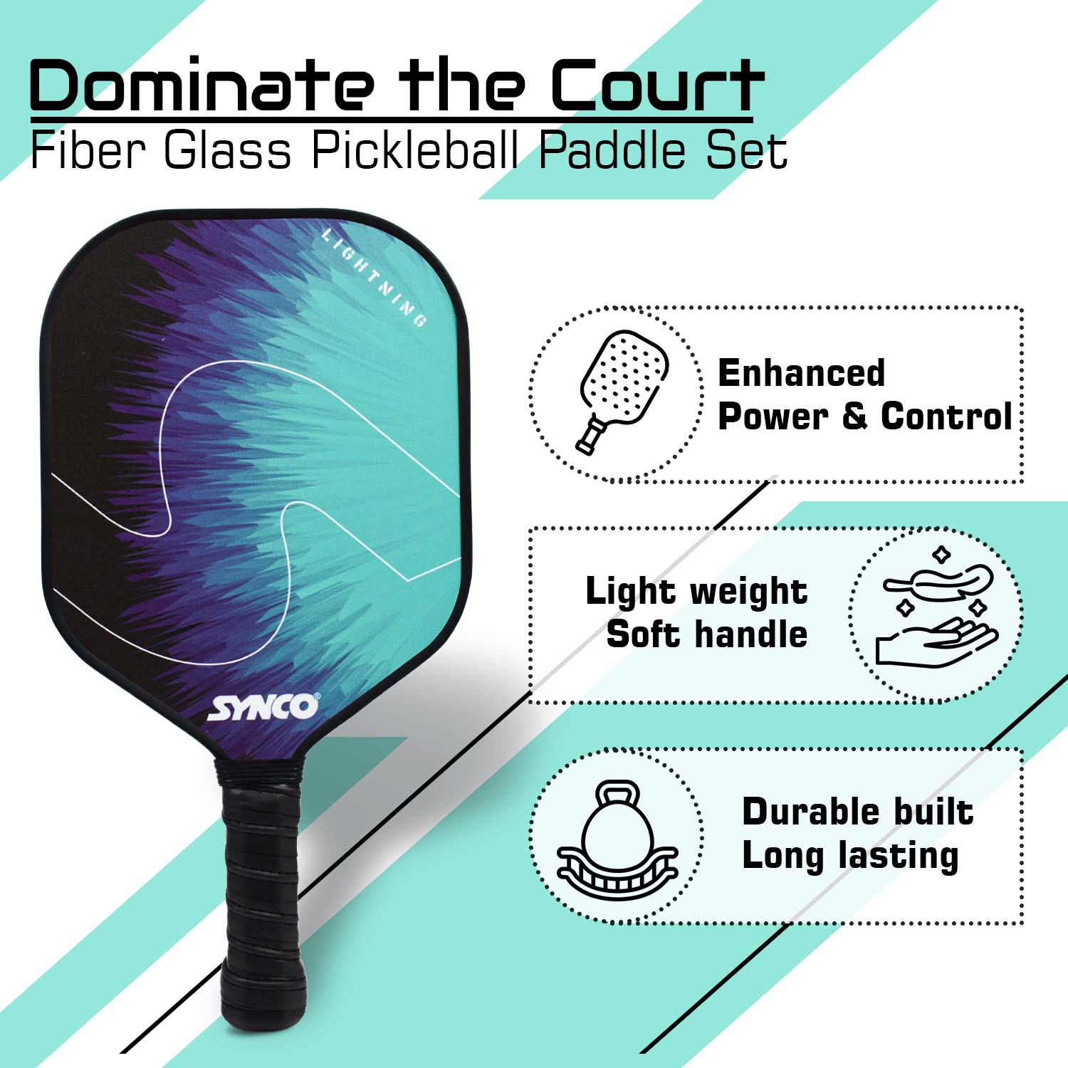 Synco Pickleball Paddle Set Lightning Blue benifits