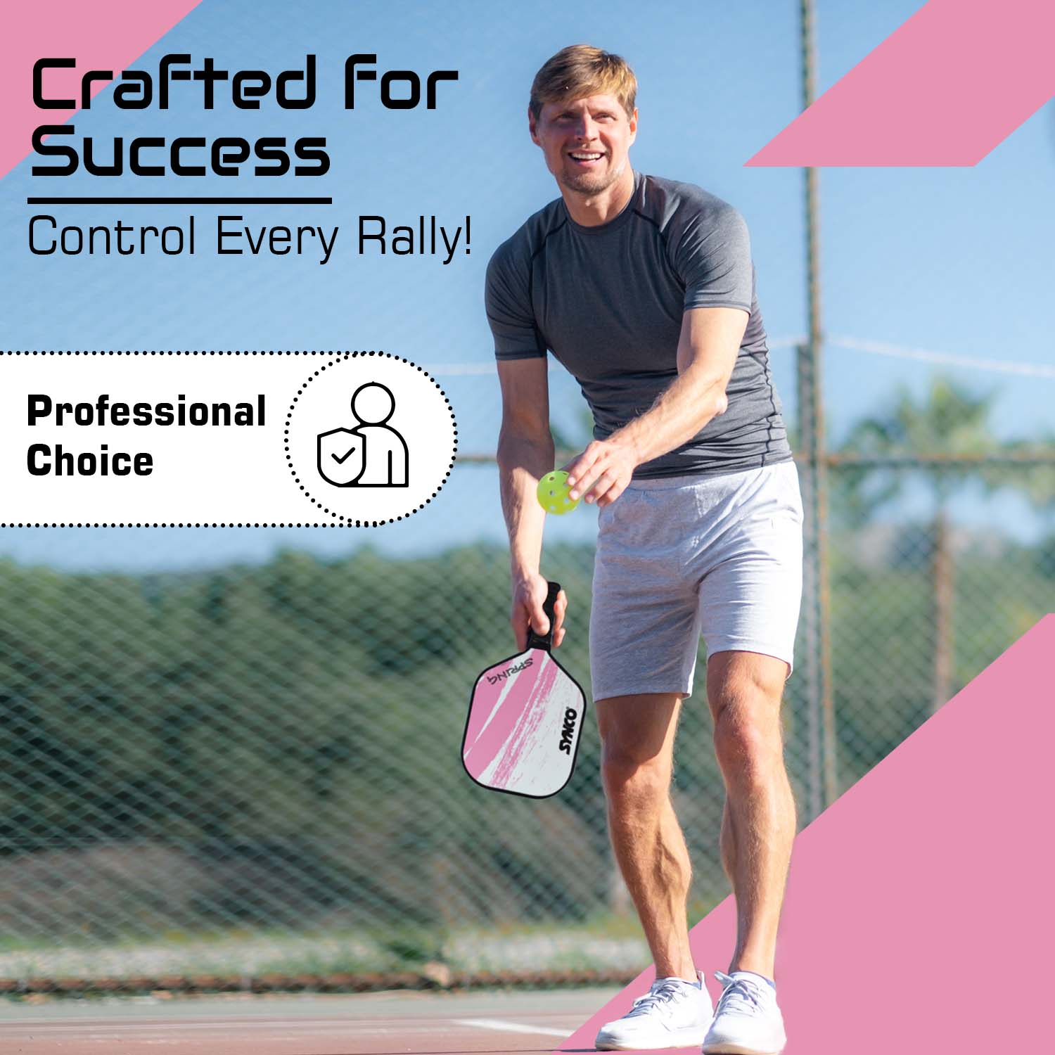 Synco Pickleball Paddle Set Spring Pink  professional choice
