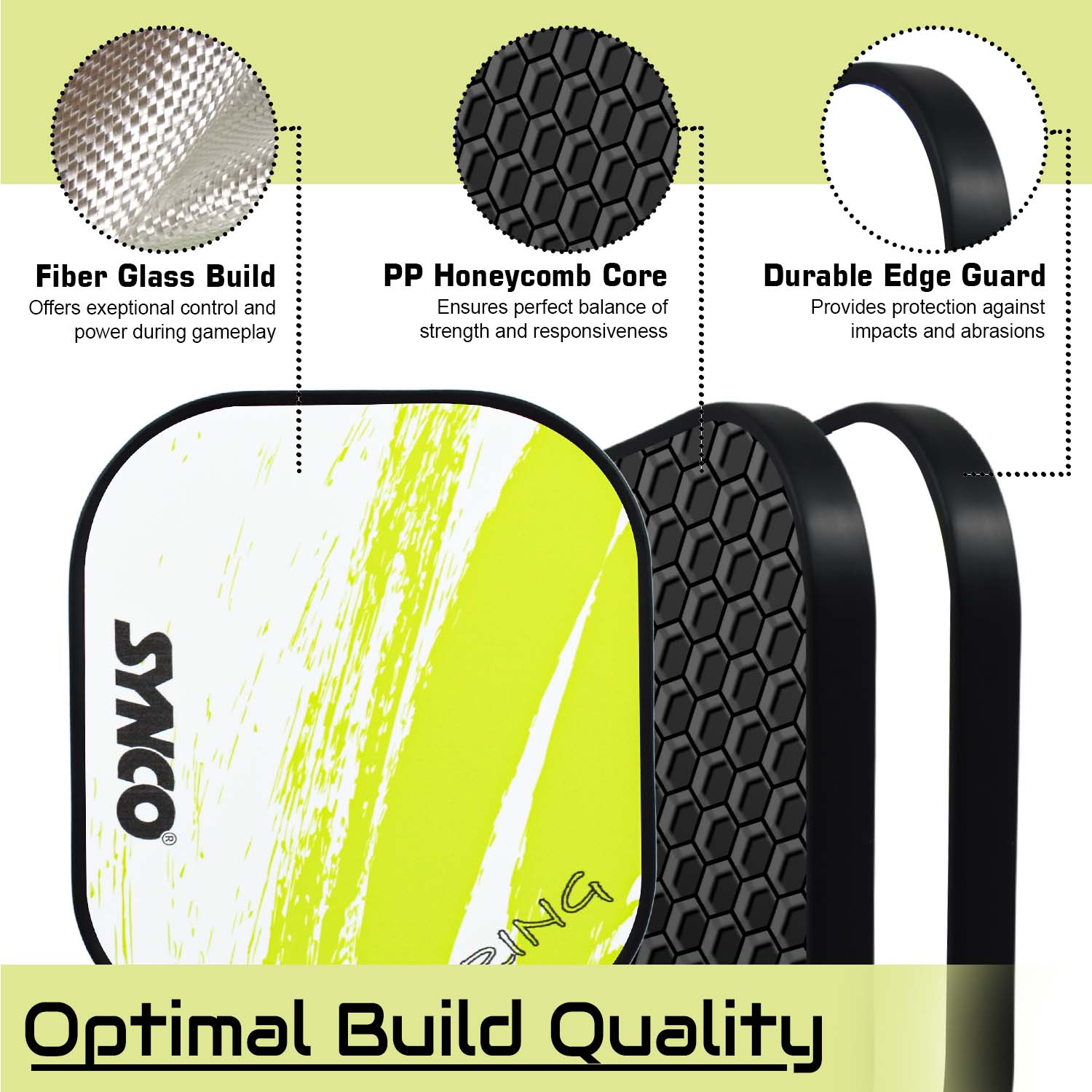 Synco Pickleball Paddle Set Spring green optimal build quality