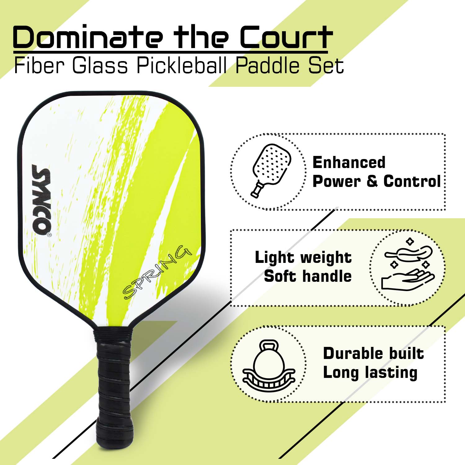 Synco Pickleball Paddle Set Spring Green benifits