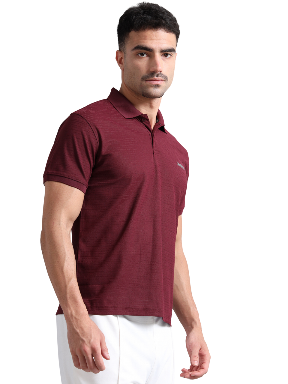 Synco Zen Polo Tshirt for Men in Maroon colour side front