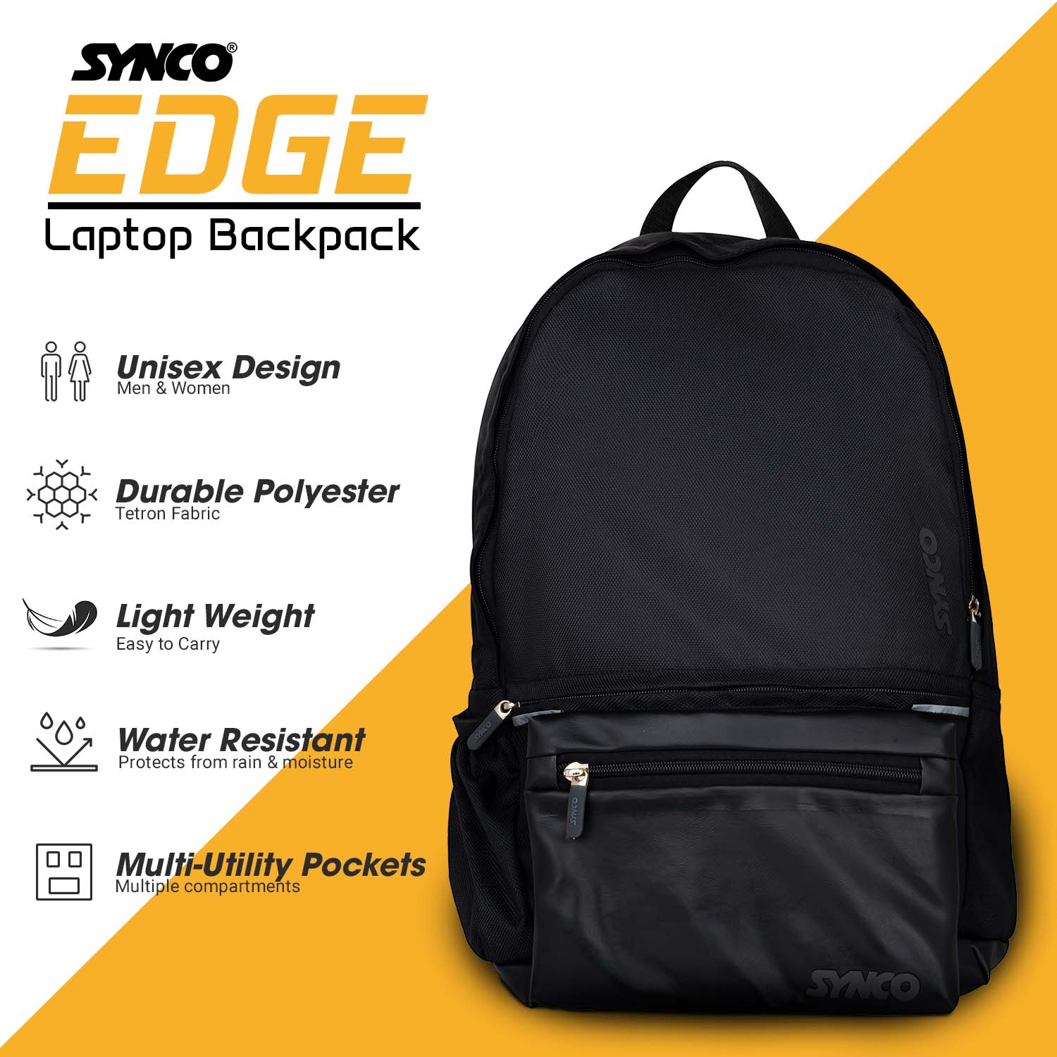 Synco Premia Laptop Backpack  Black features