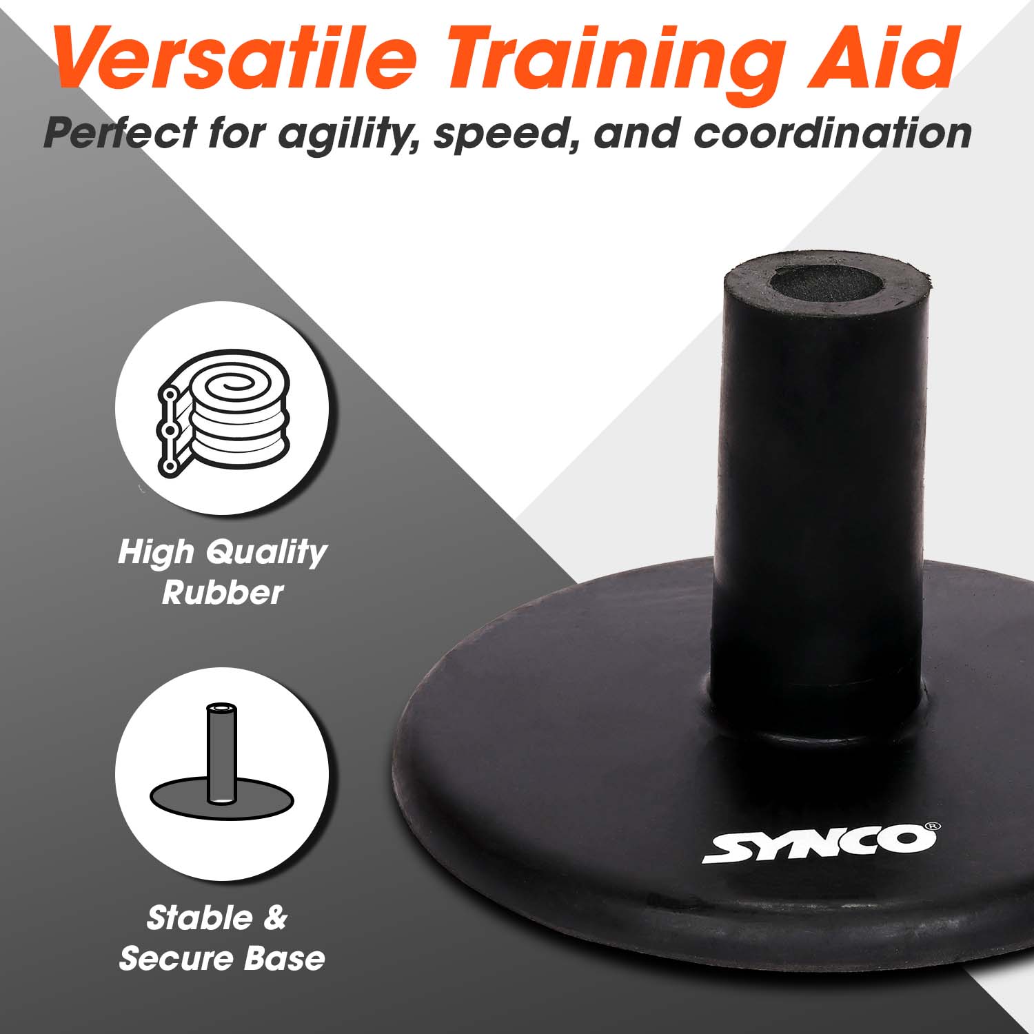 Synco high quality Rubber Base for Spiked Pole  Black