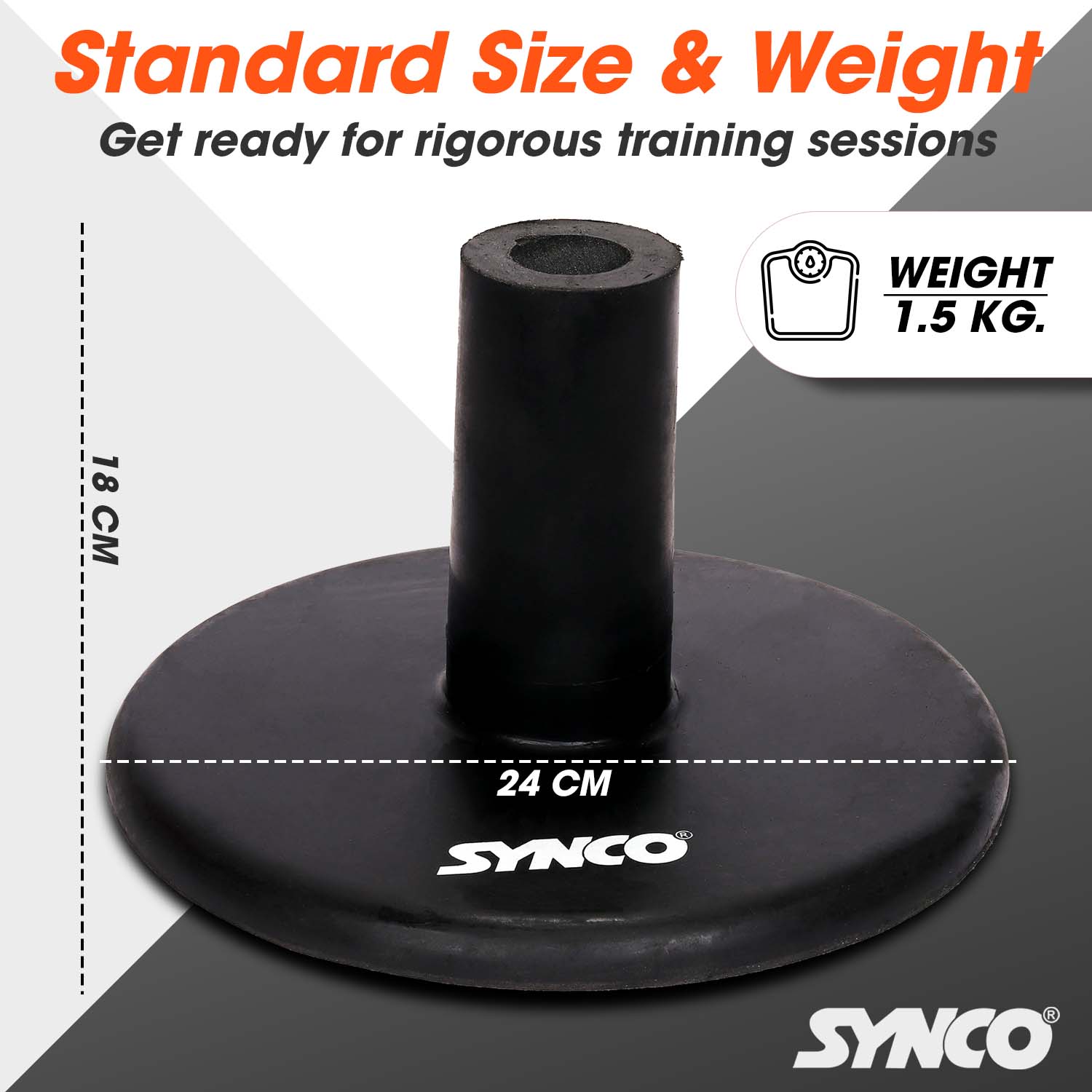 Synco Rubber Base for Spiked Pole (1.5 kg) Black