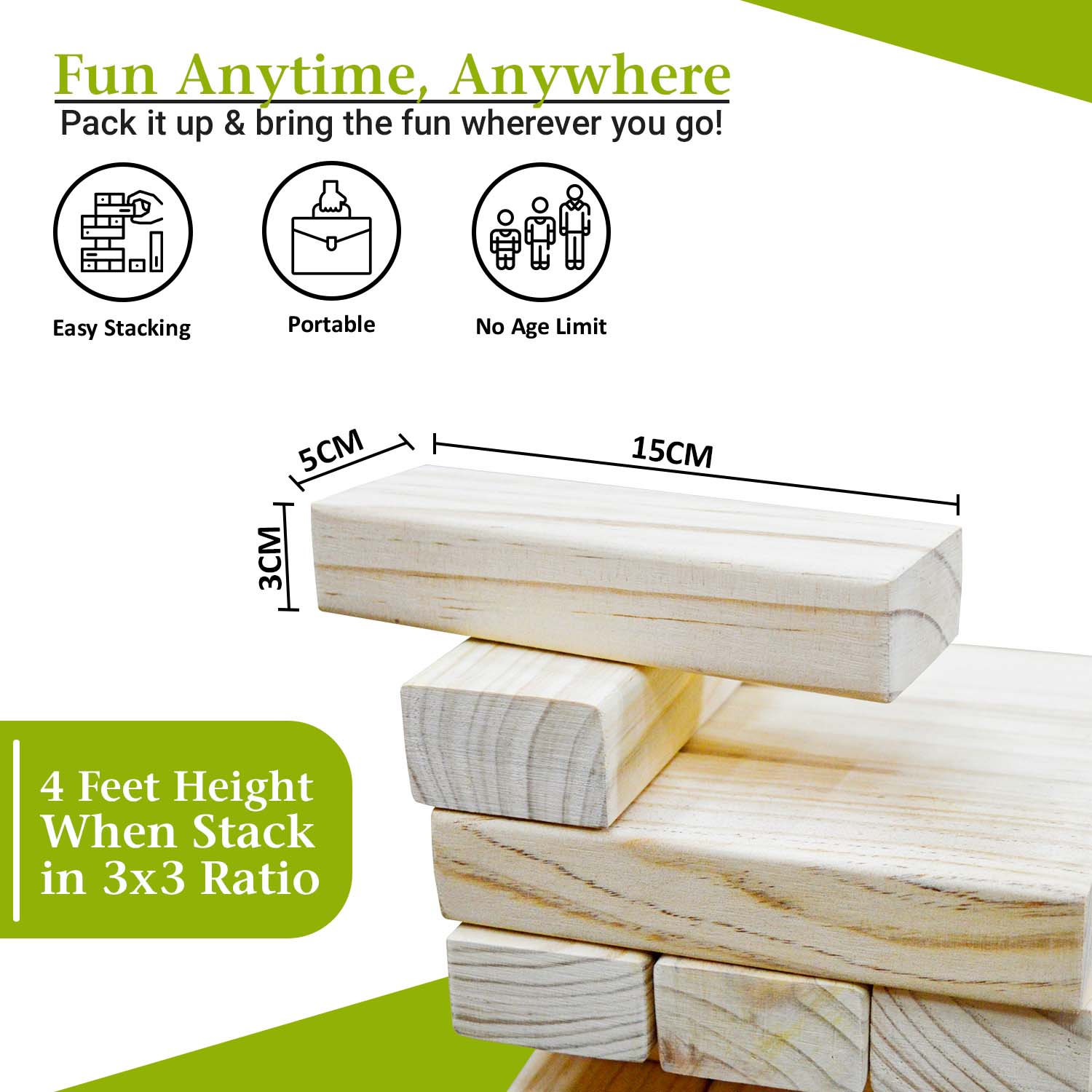 Synco Blocks Stacking Game Tumbling Tower Best Wooden Puzzle Game  size ratio features
