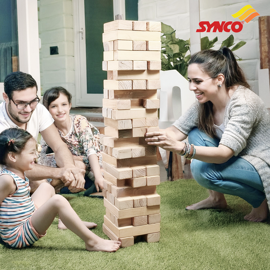 Synco Blocks Stacking Game  Tumbling Tower Best Wooden Puzzle Game for Children & Adults  Block Set
