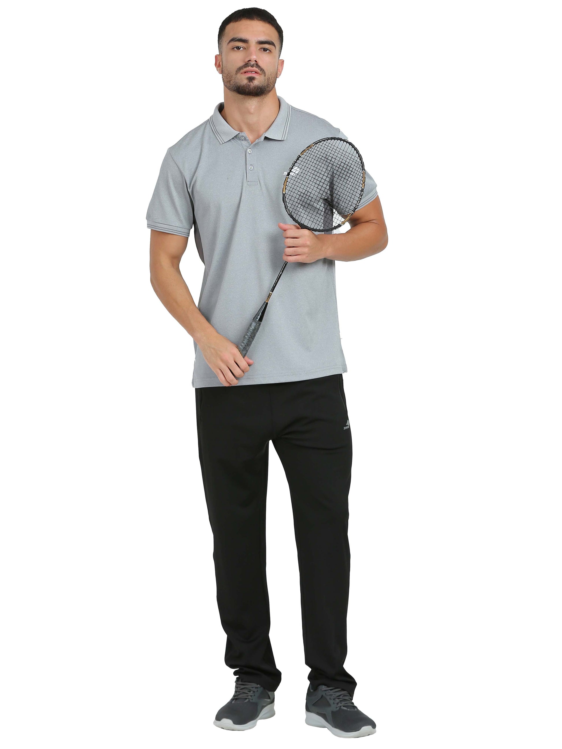 Synco Vogue Performance Trackpants For Men in black colour