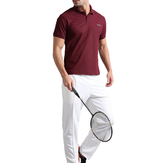 Synco Zen Polo Tshirt for Men(Maroon) side front