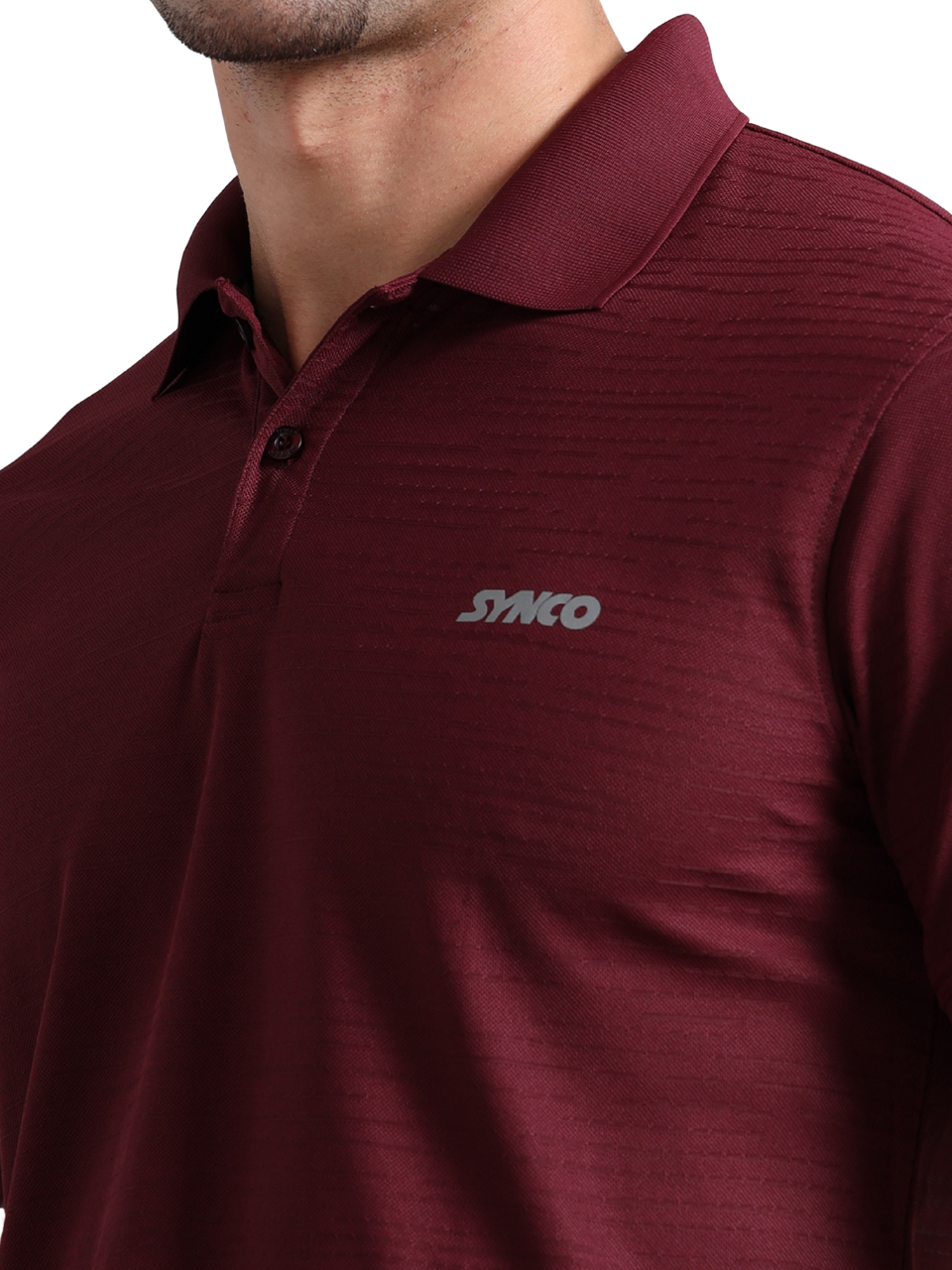 Synco Zen Polo Tshirt for Men(Maroon) side top