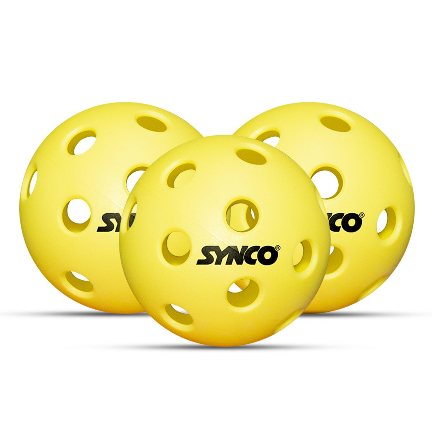 Synco pickleball ball set of 3 yellow balls