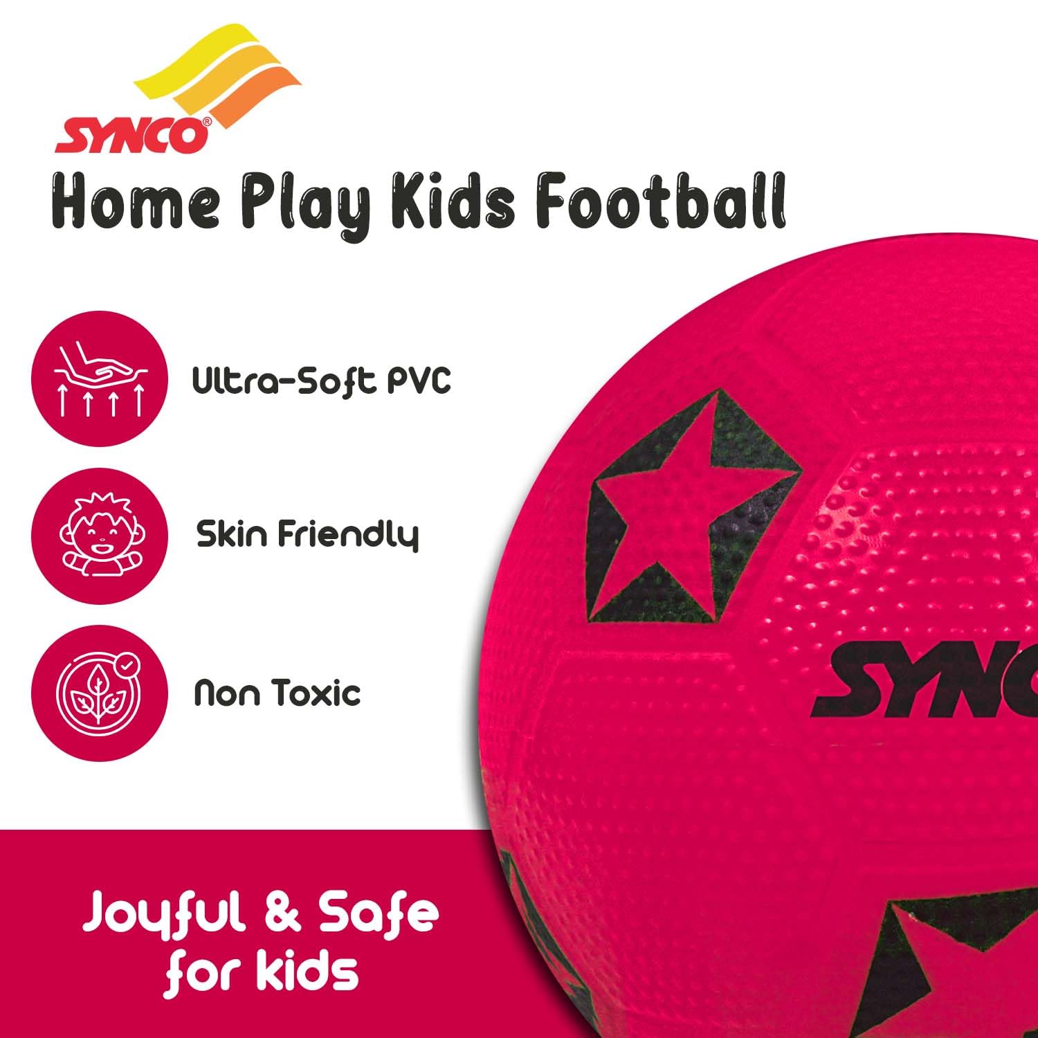 Synco pink football features