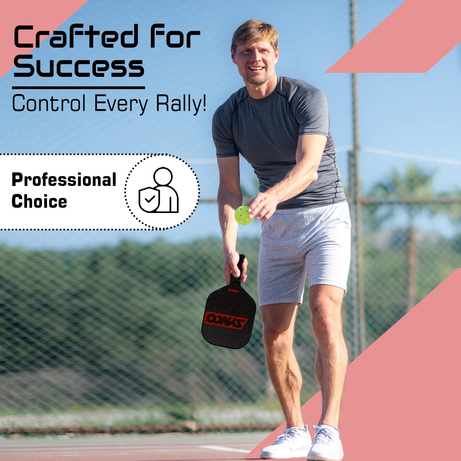 Synco pickleball paddle carbonium red professional choice