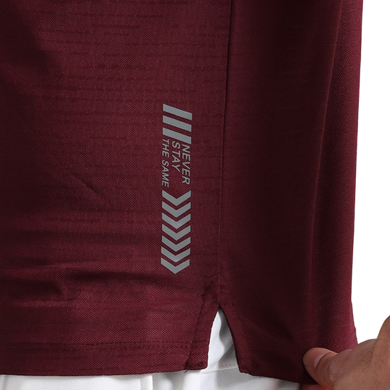 Synco Zen Polo Tshirt for Men in Maroon colour side bottom