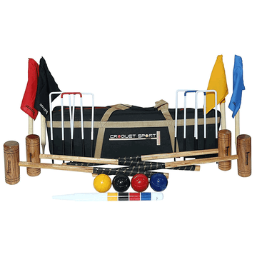 Synco Croquet Sport Gold Croquet Set 4 Player,Professional Set with Croquet Balls and acessories (38inch) for Adult, Perfect for Lawn, Backyard, Parks and Gardens for Fun and Professional Games.