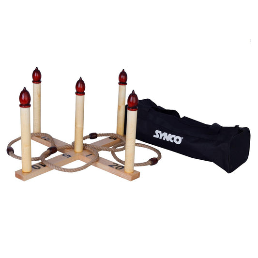 SYNCO Wooden Quoits Hoopla Throw Game for Toddlers (Kids) – Fun and Engaging Ring Toss Game