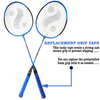 Synco Aluminum Blend Badminton-Racket, Set of 2 with Two Shuttles, with Full-Cover (Assorted)